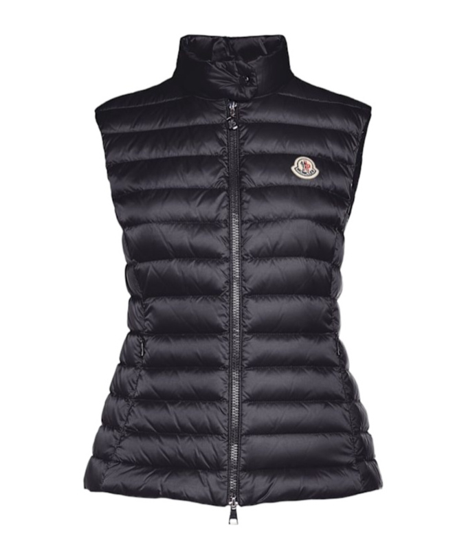 Moncler Nylon Down Vest In Black