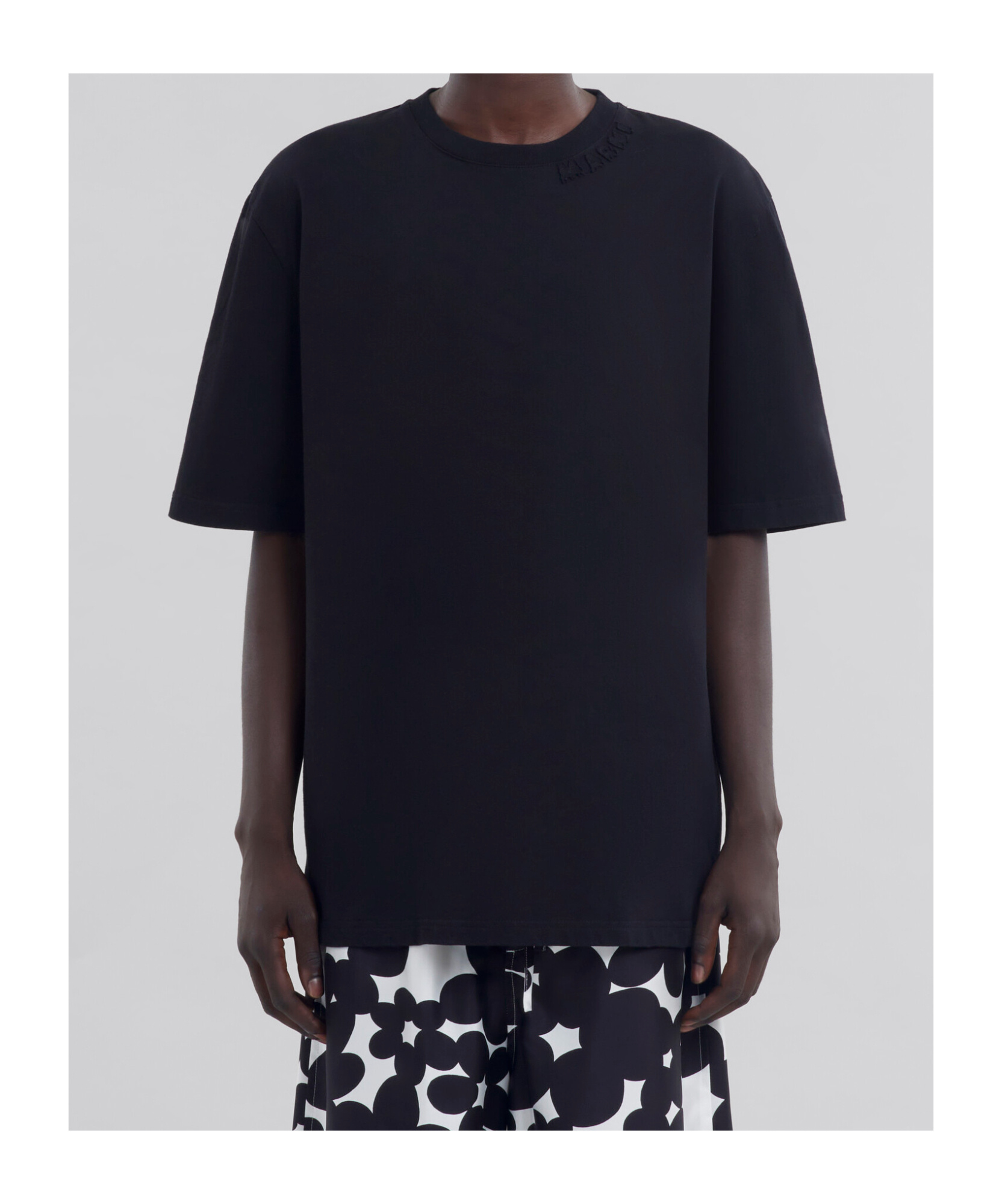 Marni Oversized Organic Cotton T-shirt In Black