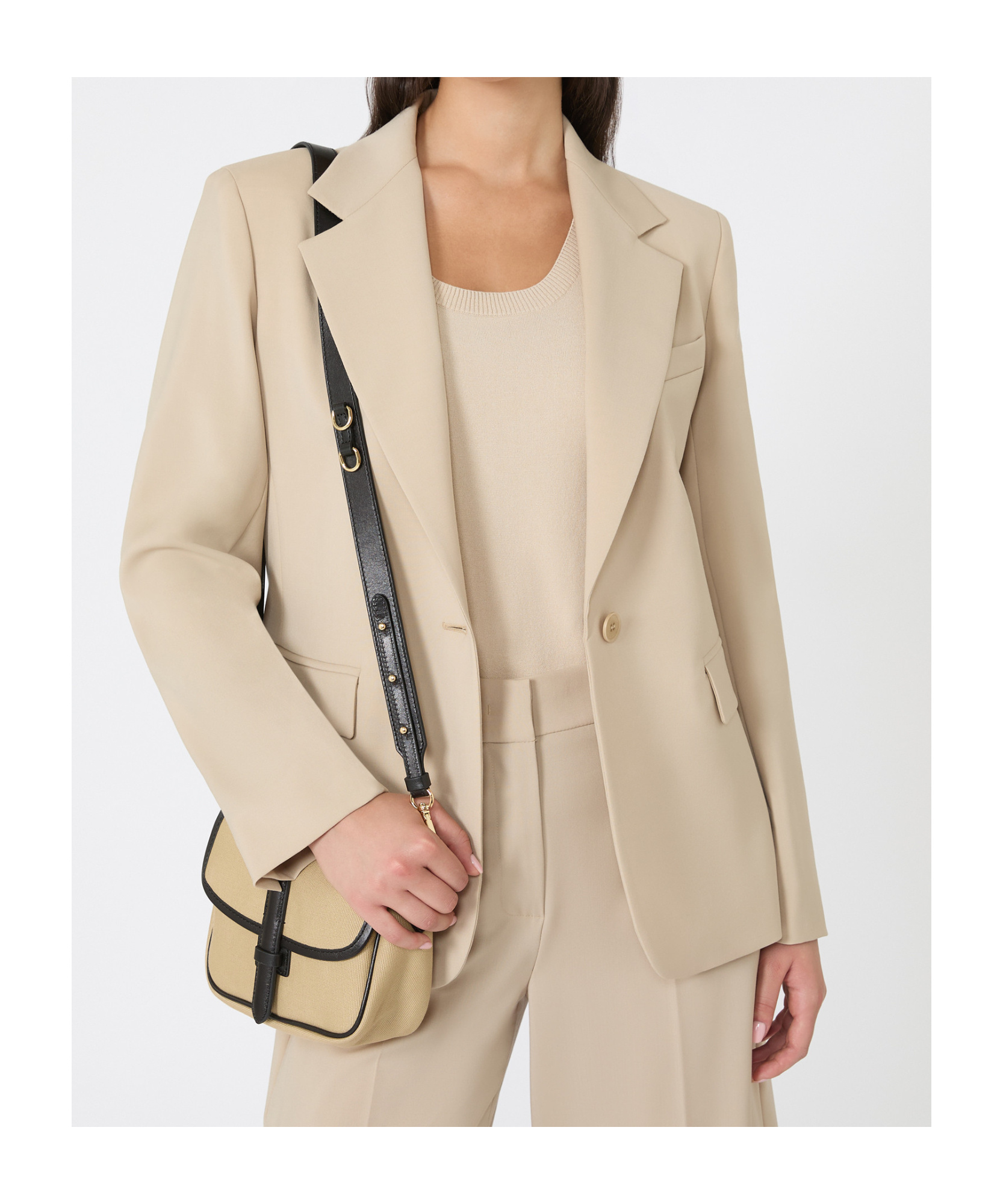 Weekend Max Mara Natural Stretch Wool Blazer In Neutral
