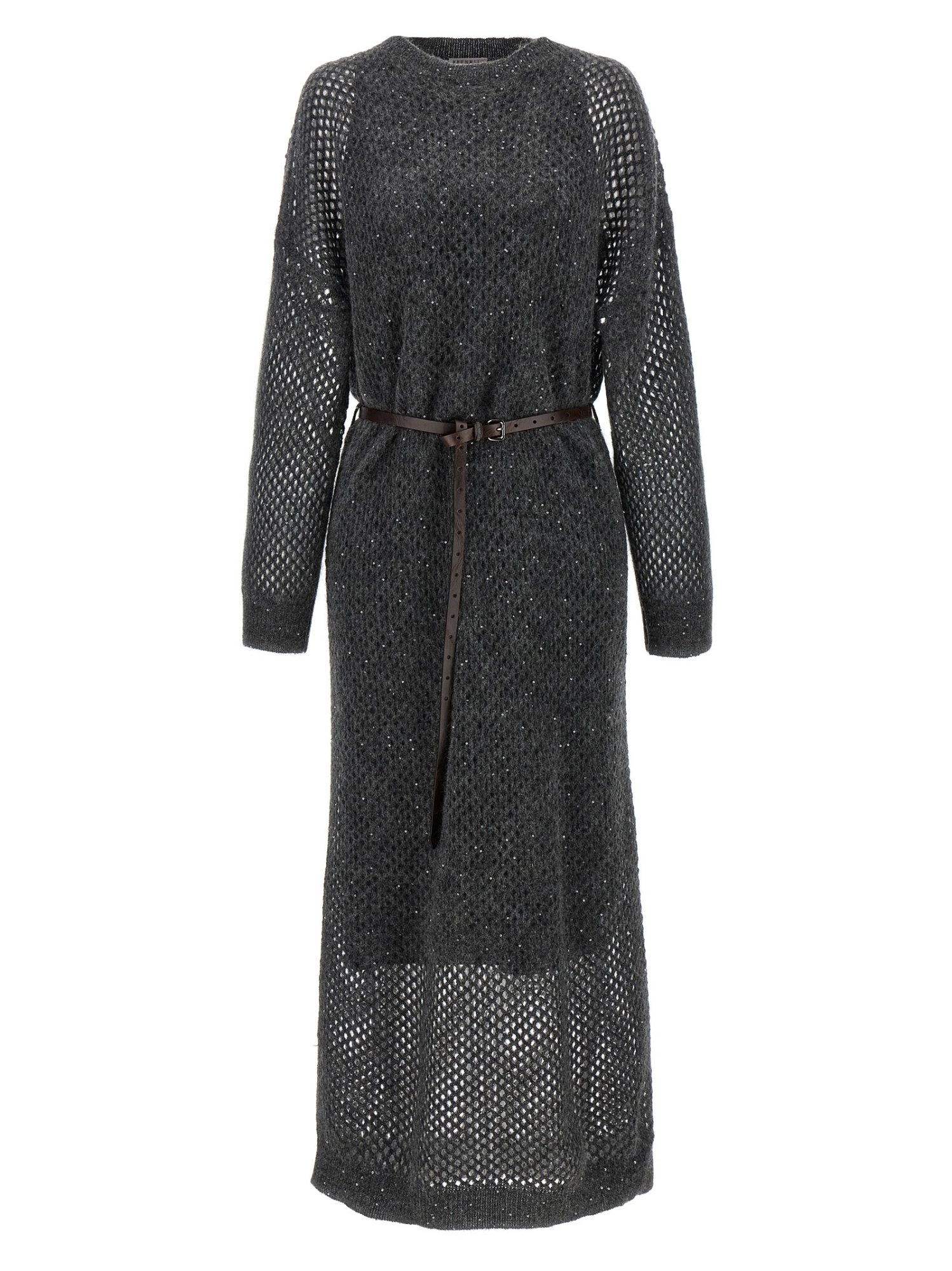 Brunello Cucinelli Dazzling Dress In Gray