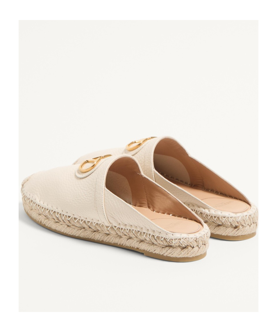 Shop Valentino Vlogo Signature Mule In Grainy Calfskin 25mm In White