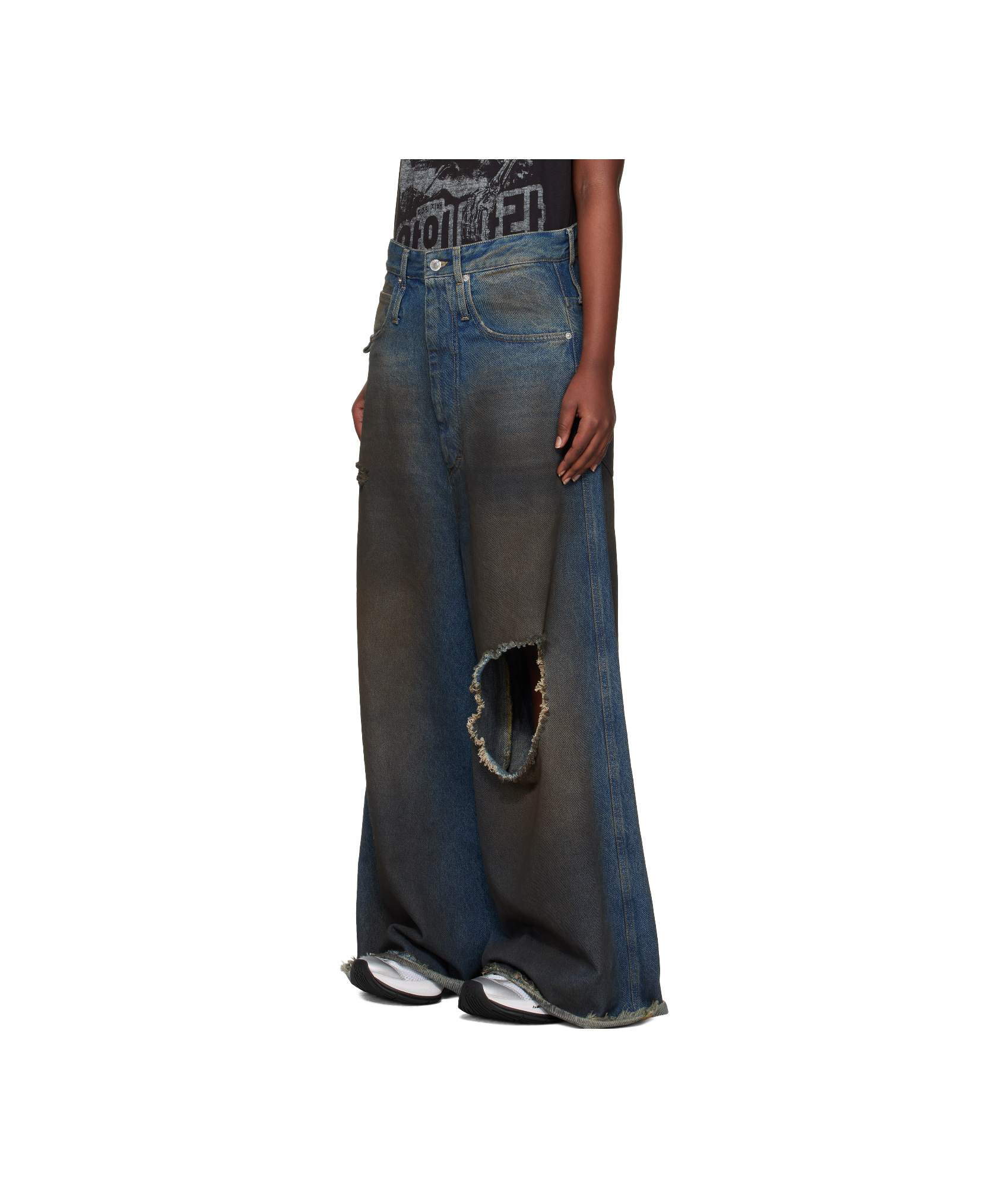 Lu'u Dan Blue Dumpster Denim Jeans In Dirty Blue