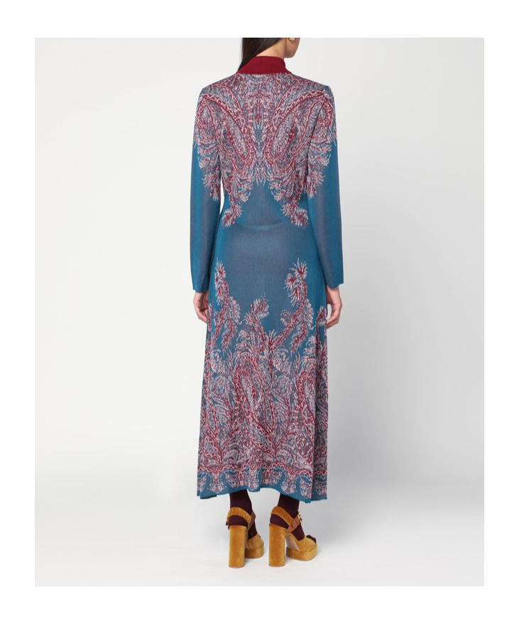 Etro Long Sleeve Maxi Length Paisley Pattern Dress In Multi