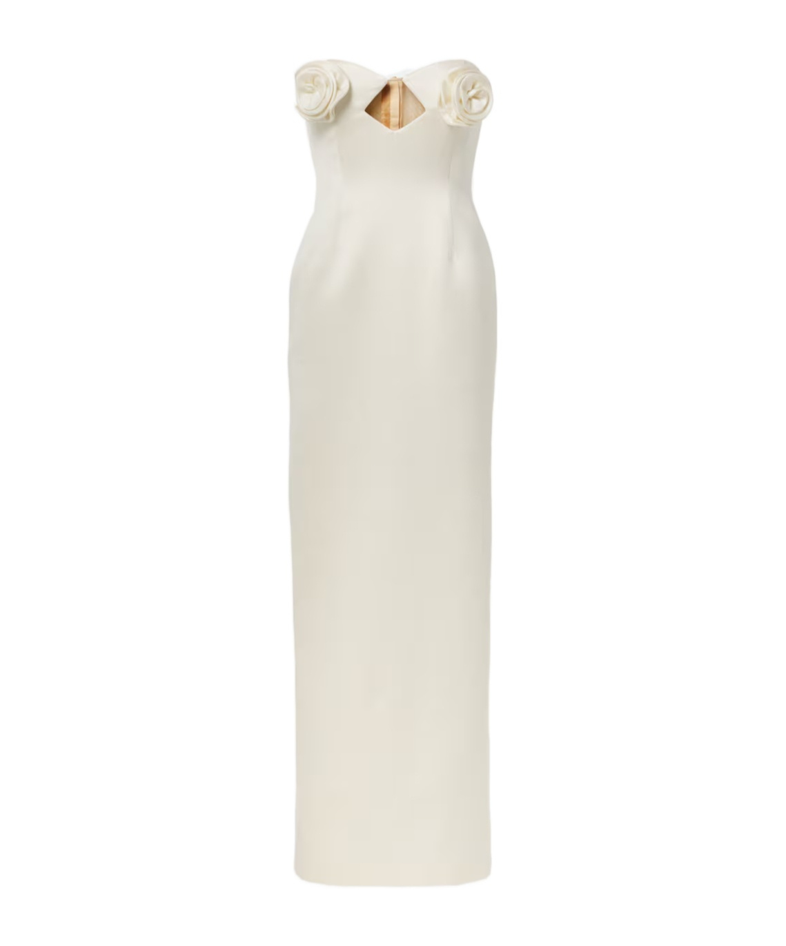 Magda Butrym Floral-appliqué Satin Corset Gown In White