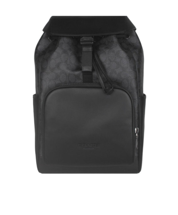 Coach Logo Print Backpack In Black