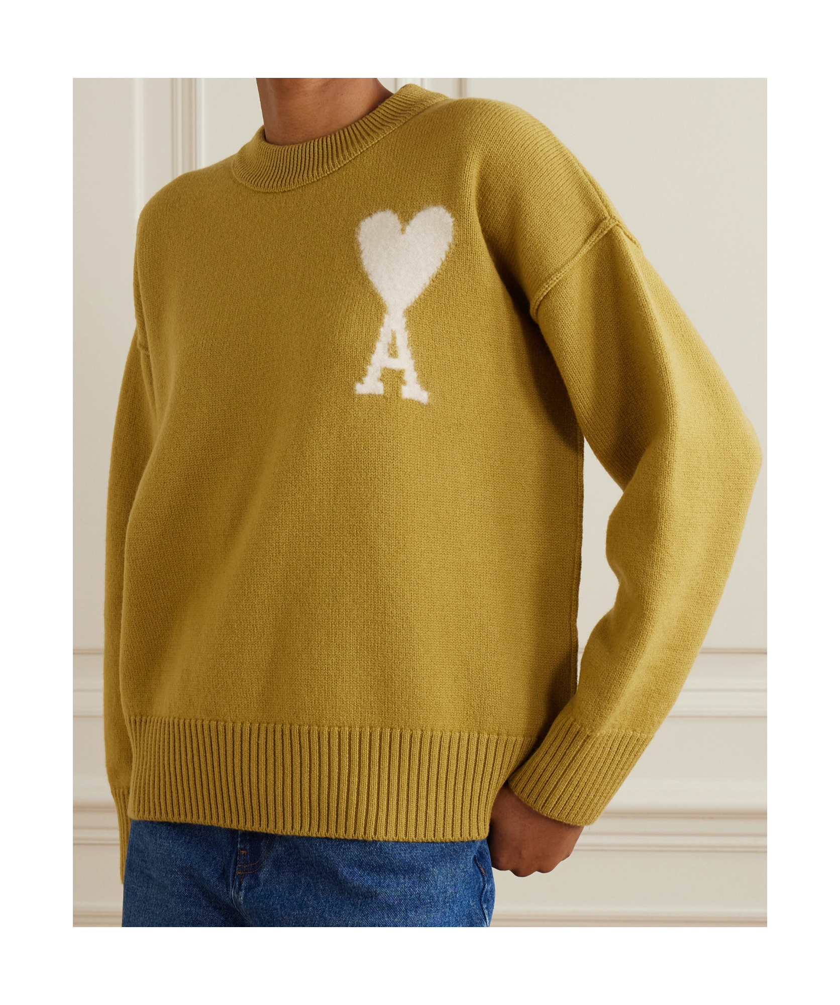 Ami Alexandre Mattiussi Round-neck And Long-sleeved Sweater In Brown