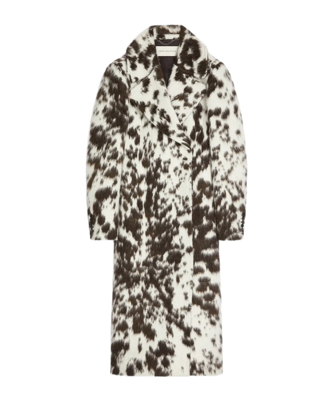 Dries Van Noten Spotted Belted Coat In Neutral