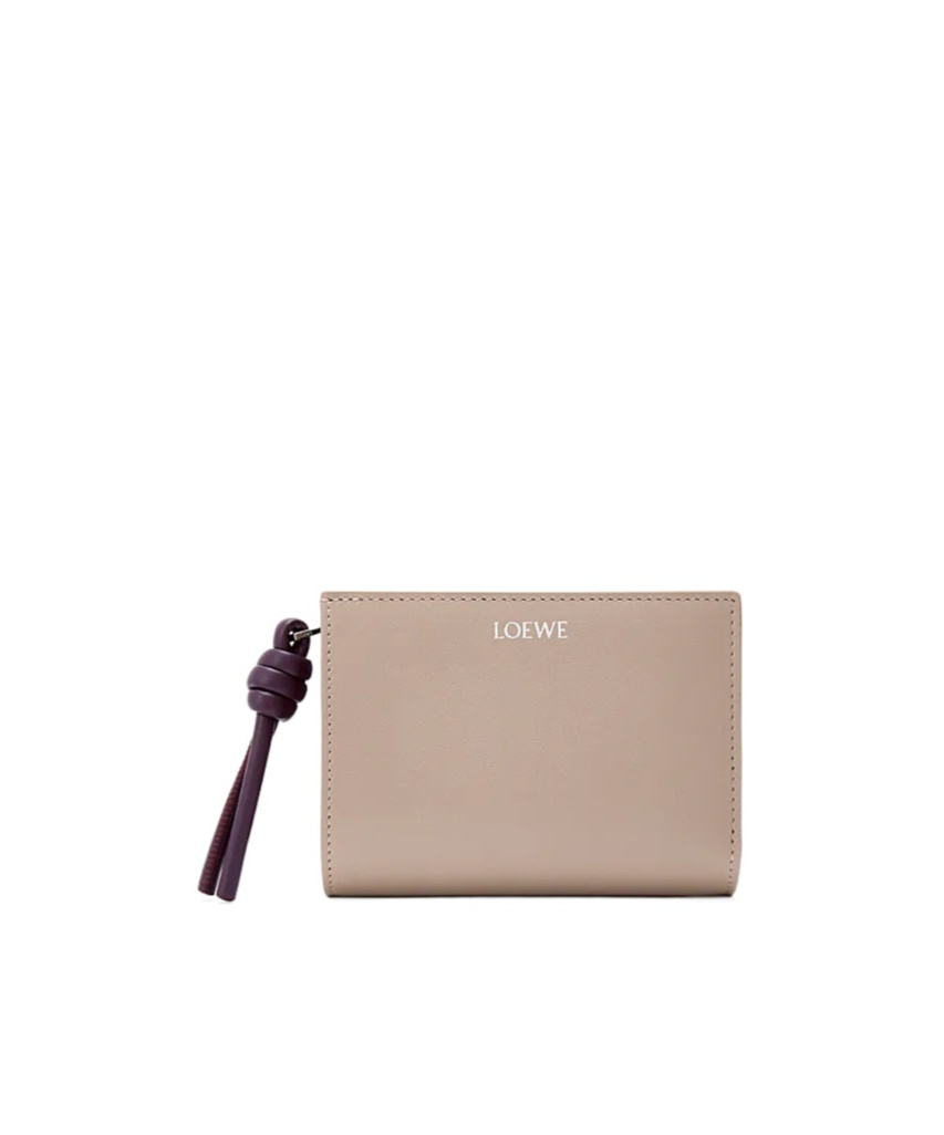 Loewe Knot Compact Wallet In Shiny Nappa Calfskin