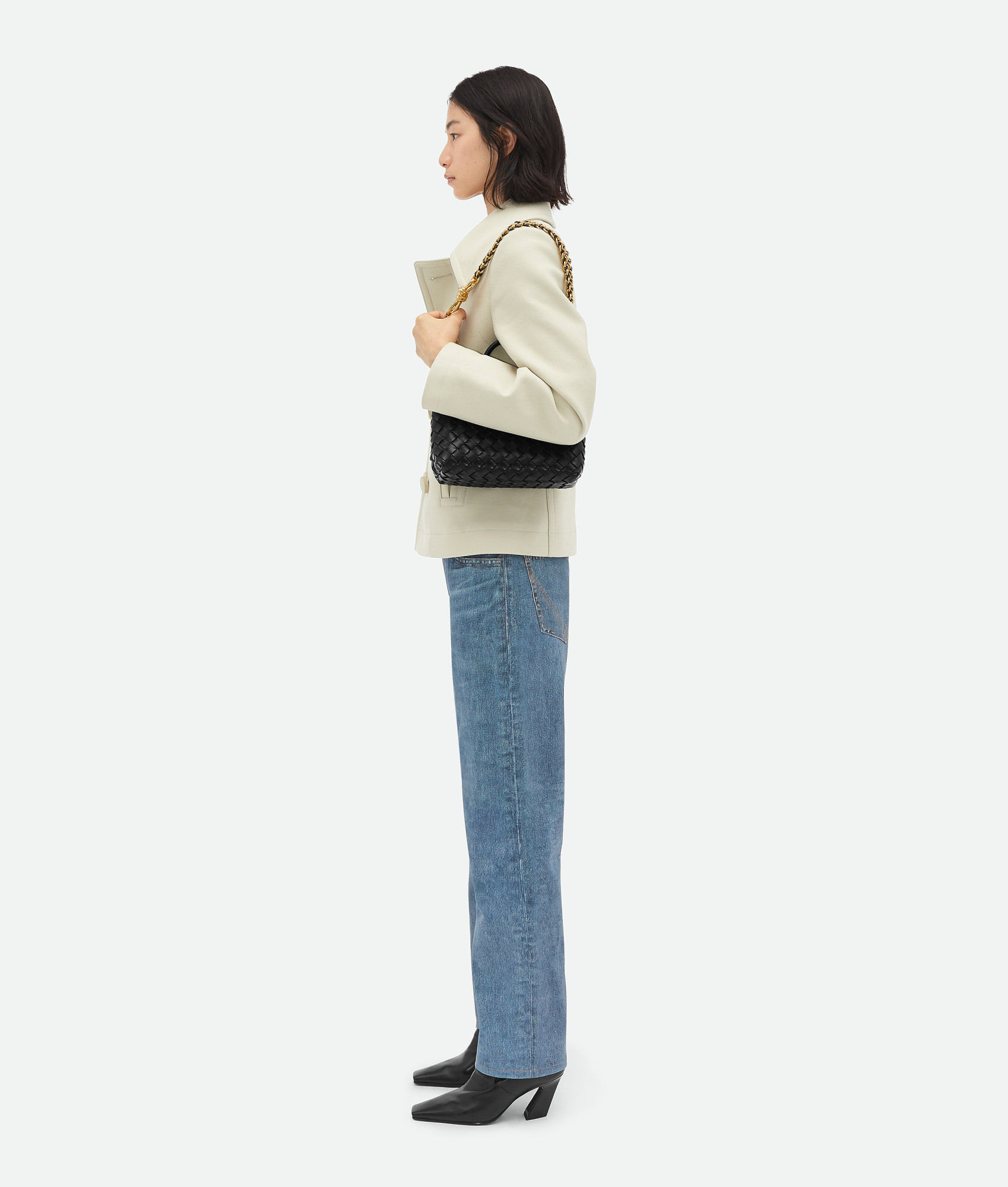 Shop Bottega Veneta Small Andiamo Chain In Black