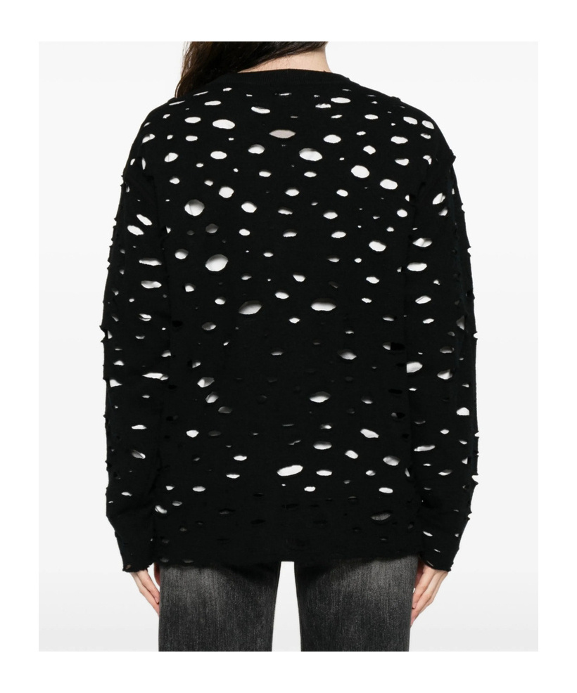 R13 Distressed Button-up Cardigan In Black