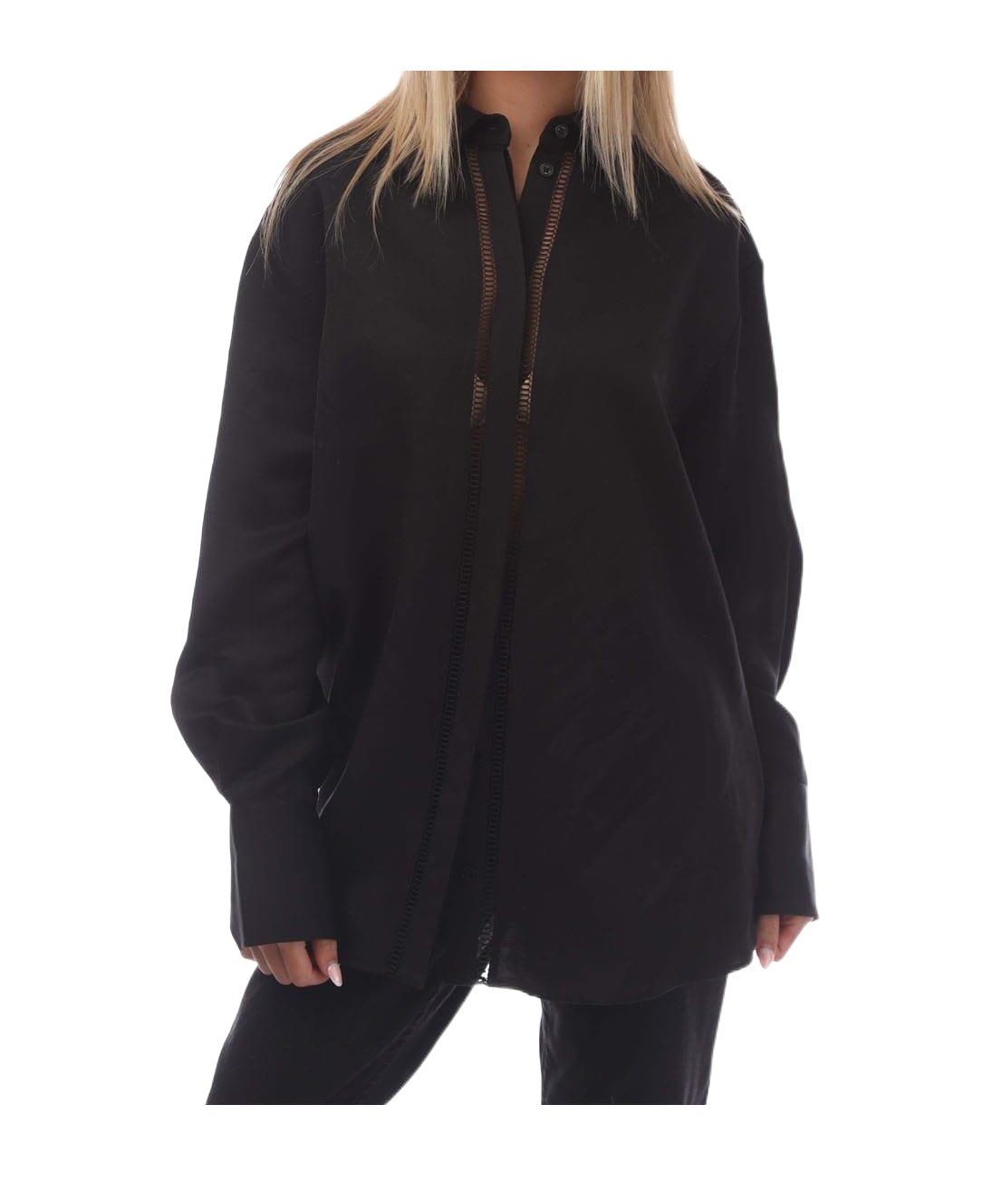 Hugo Boss Oversized Longsleeve Shirt In Black