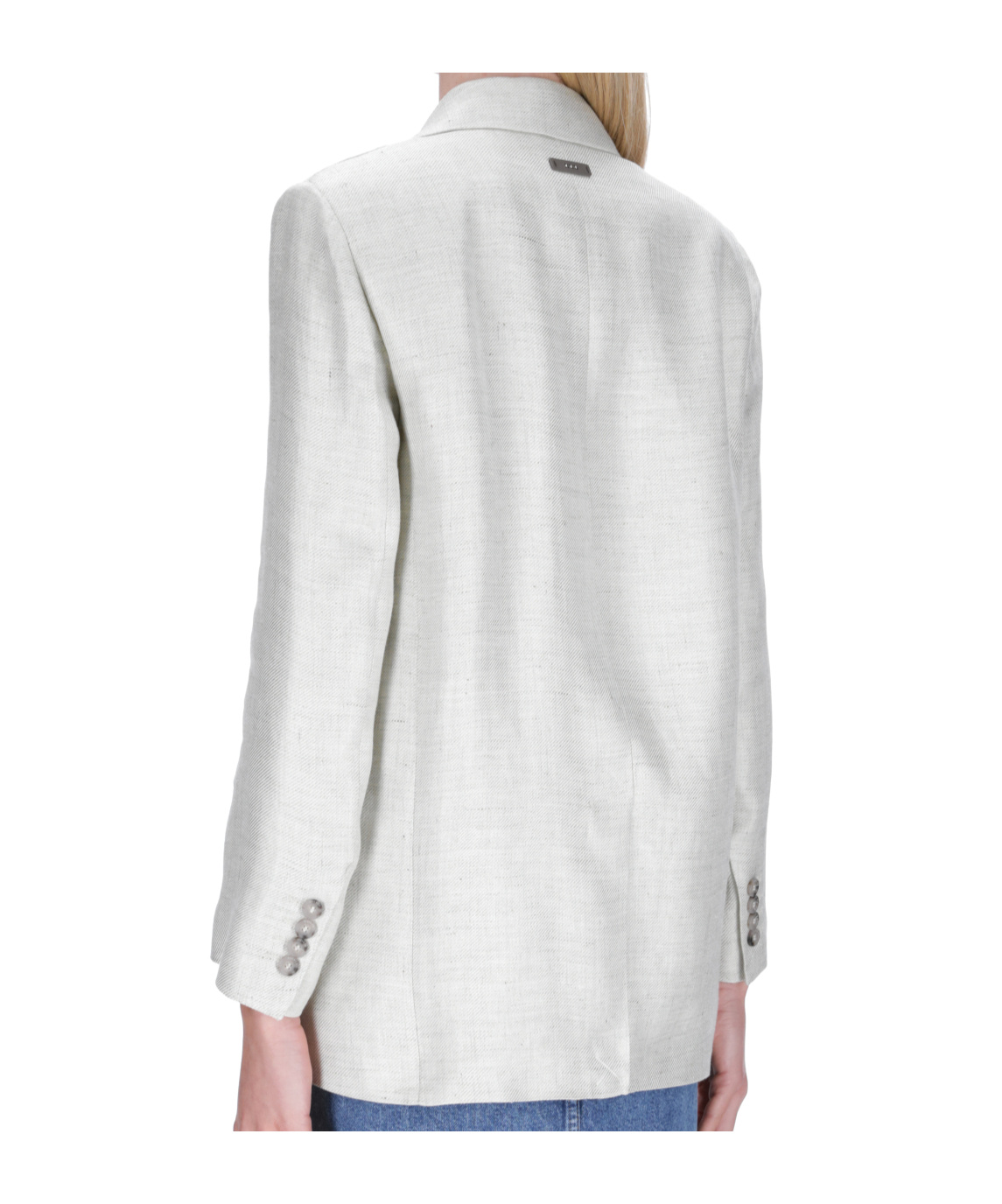 Peserico Lapel Long-sleeved Suit Jacket In Gray