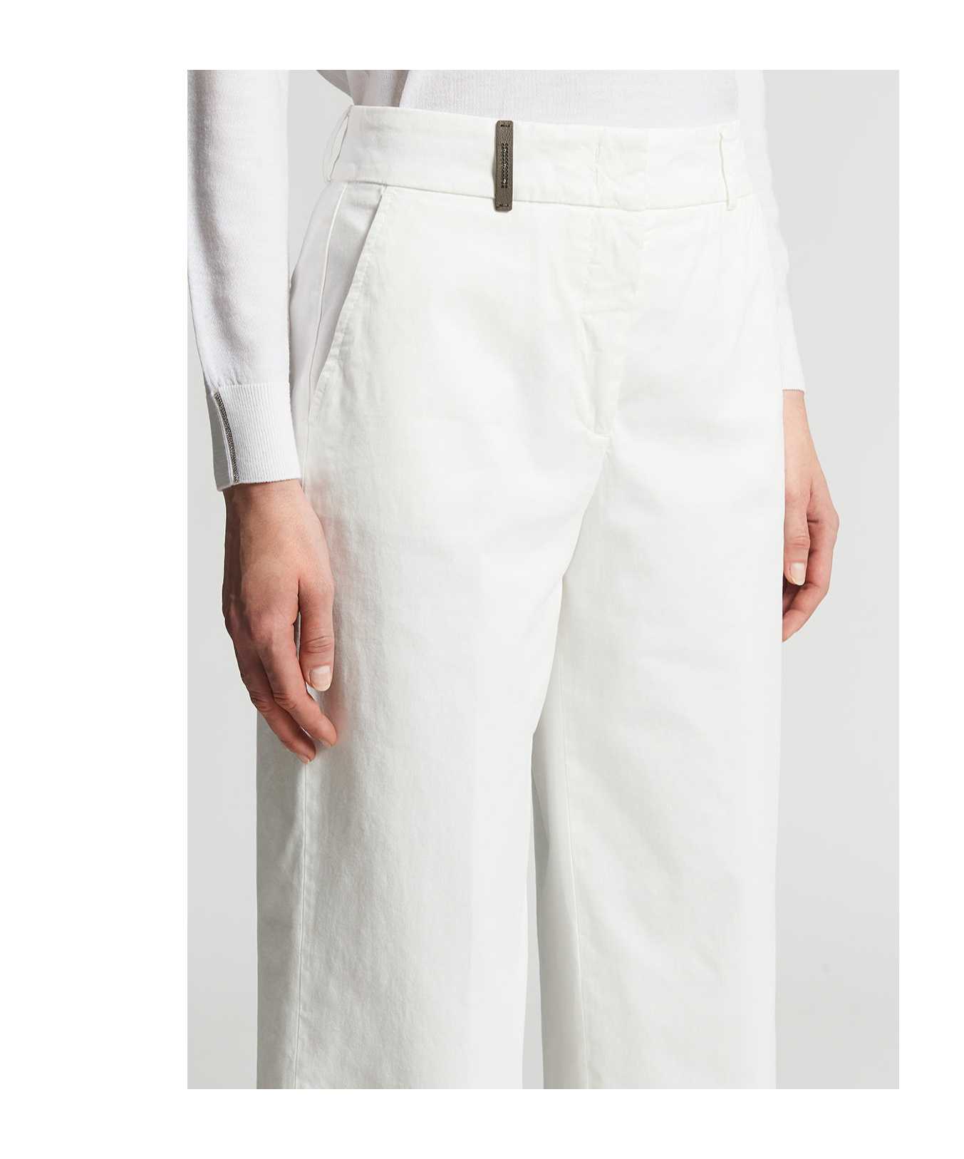 Shop Peserico Straight Trousers In White