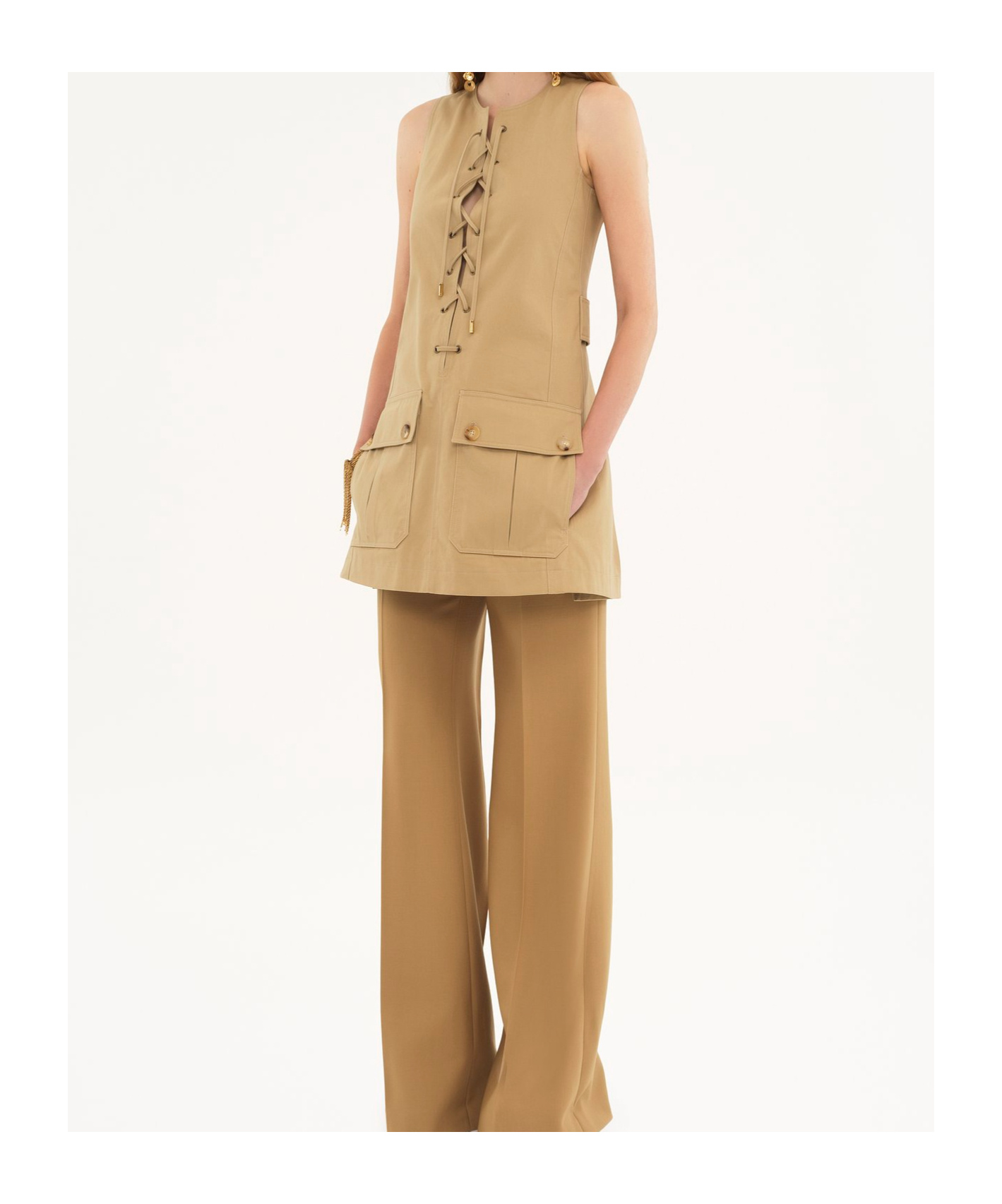 Chloé Strap Vest Dress In Nude