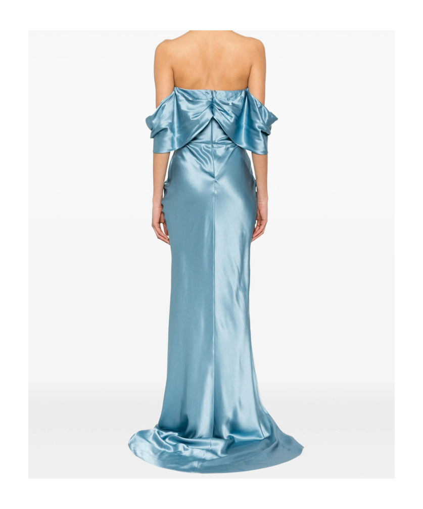 Giuseppe Di Morabito Silk Maxi Dress In Blue