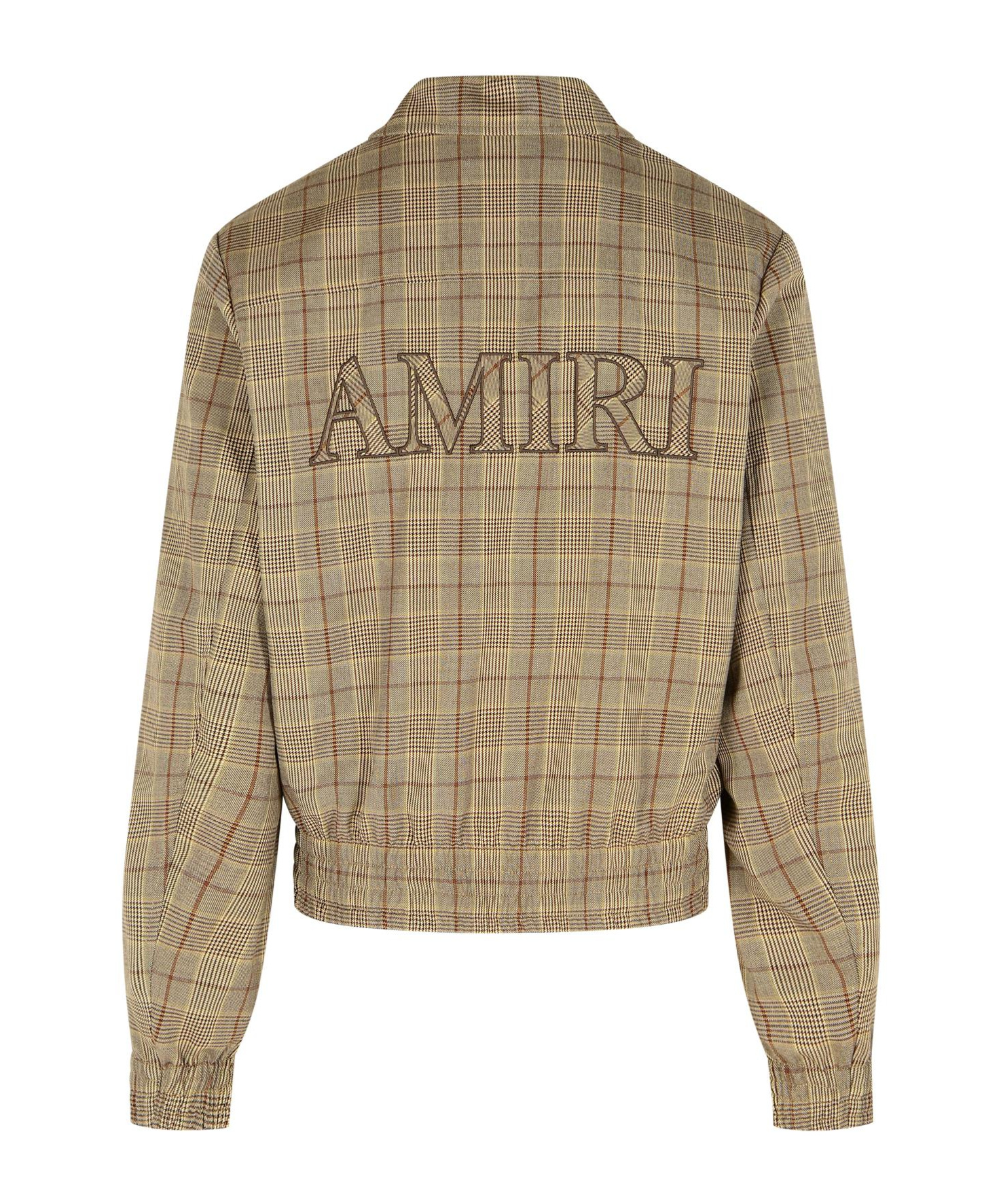 Amiri Virgin Wool Blend Jacket With Point Collar In Brown