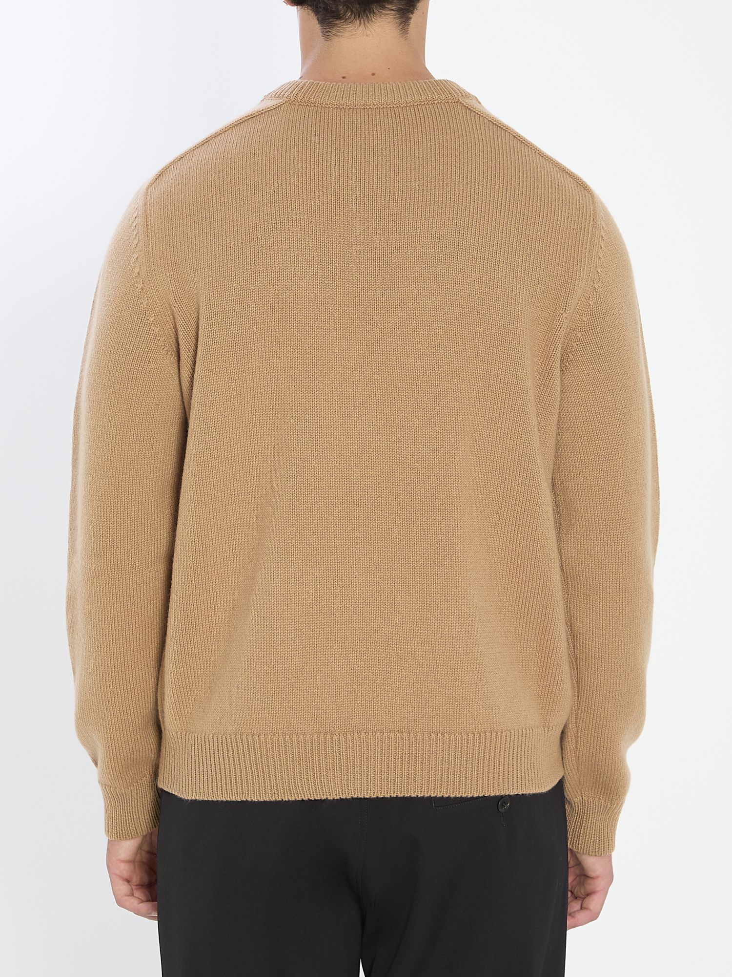 Celine Crew Neck Sweater In Wool And Cashmere In Brown