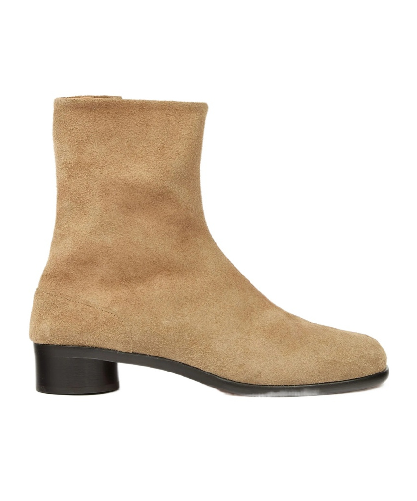 Maison Margiela Tabi Design Ankle Boots With Block Heel In Brown