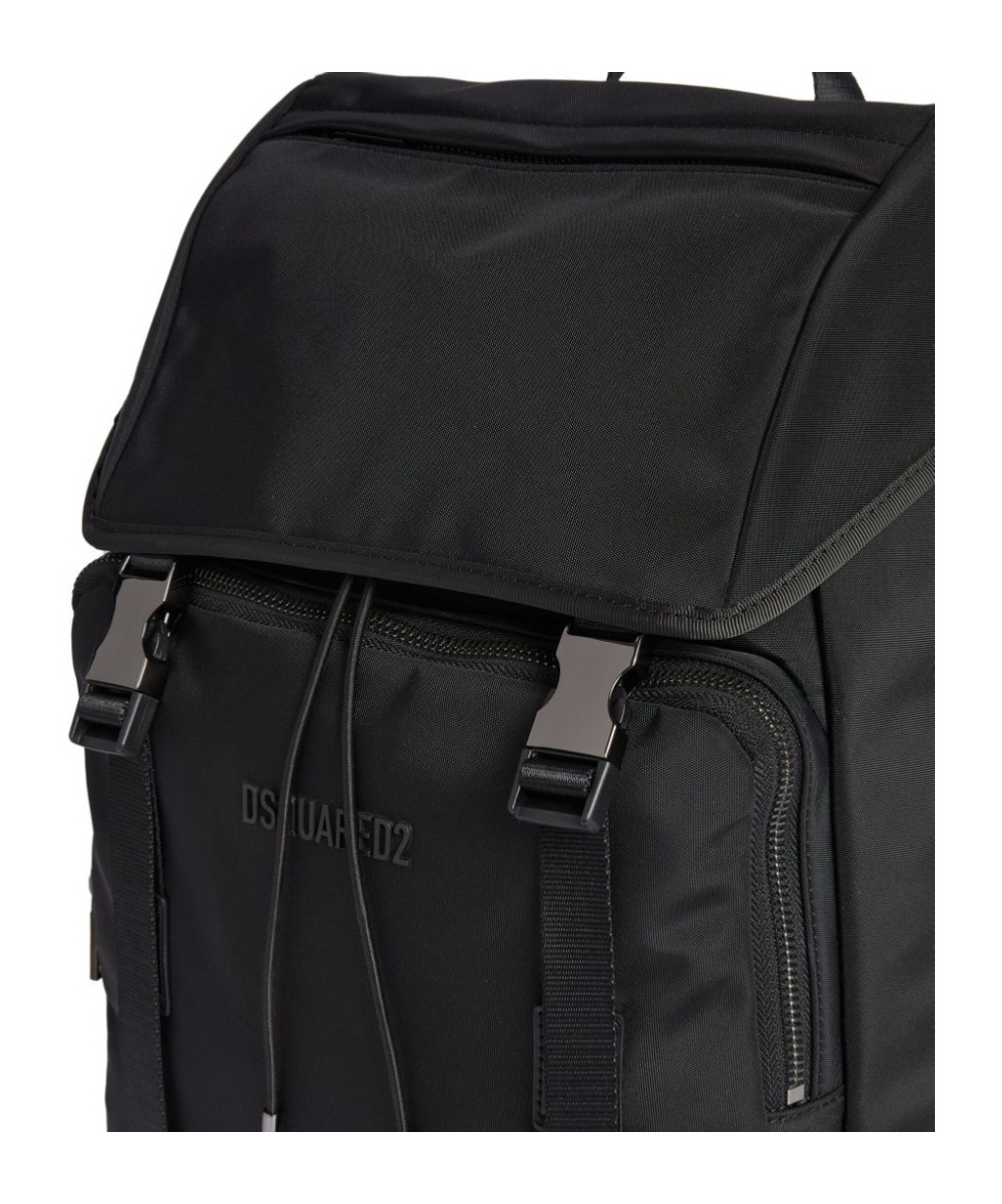 Dsquared2 Zip Pocket Strap Handle Shoulder Front Hardware In Black