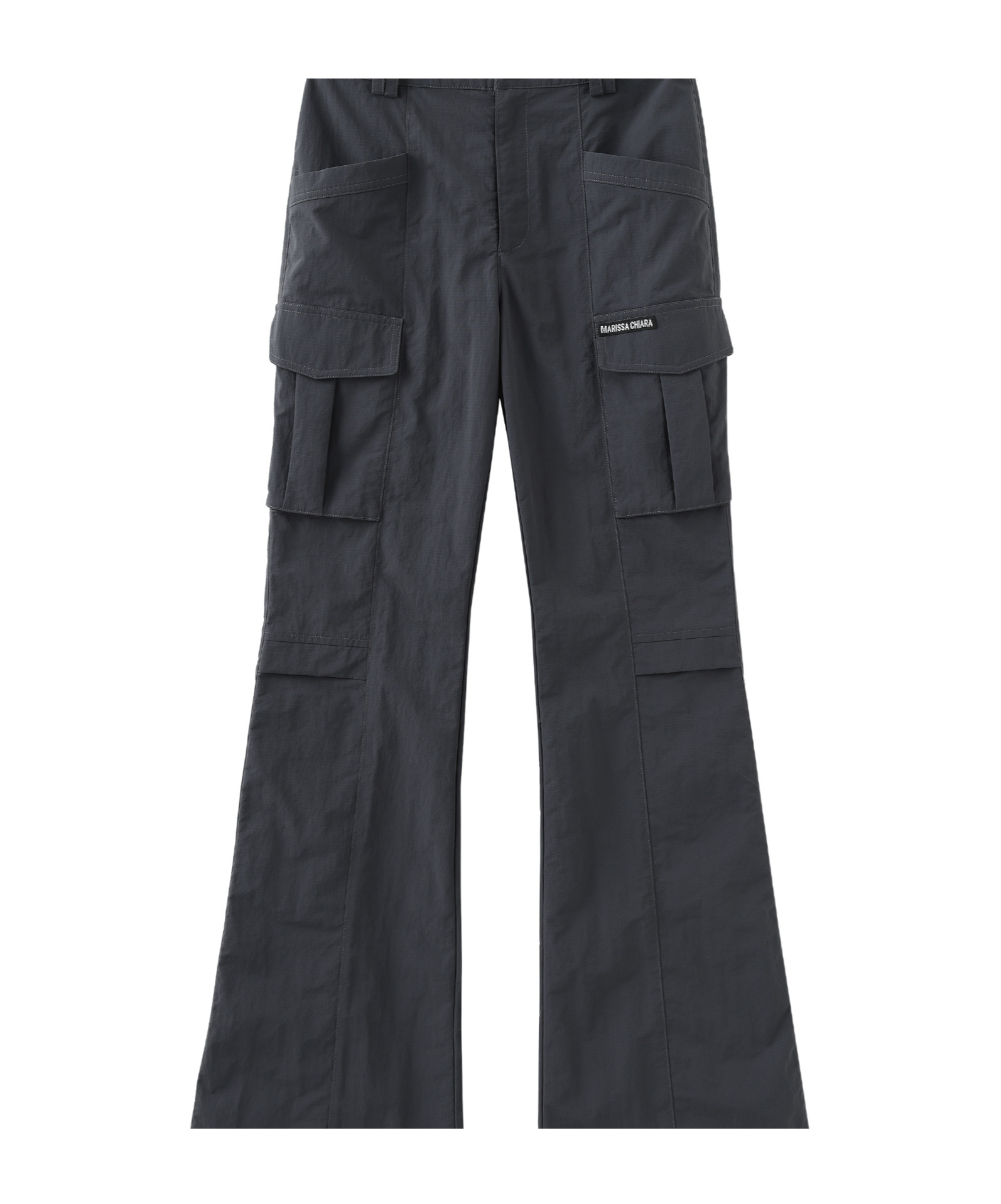 Marissa Chiara Belt Loop Casual Pants In Gray