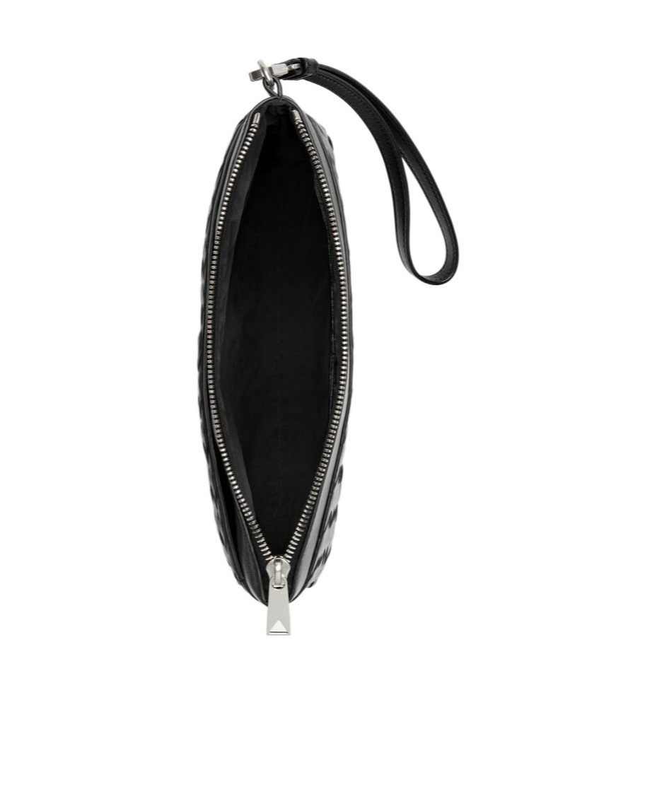Bottega Veneta Prism Woven Pattern Clutch In Black