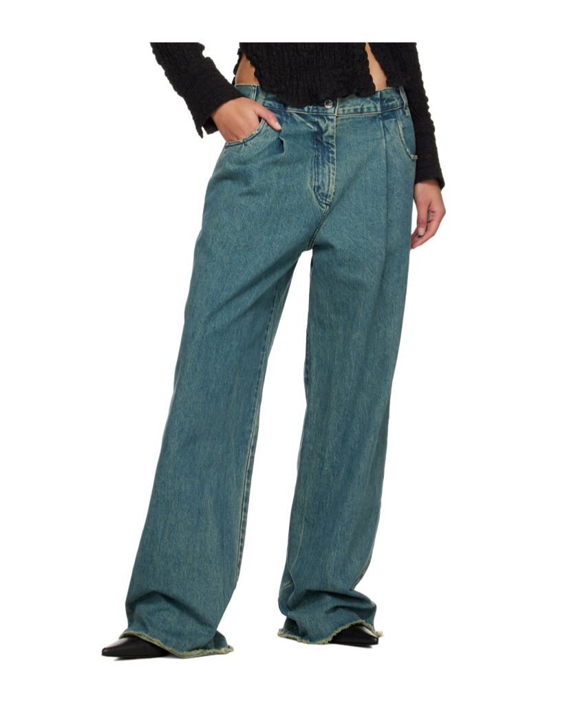 Song For The Mute Jeans With Belt Loops In Green