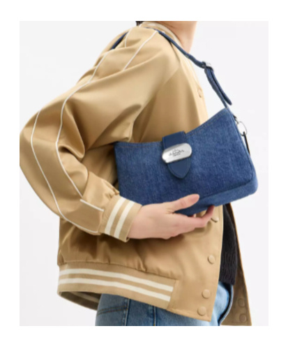 Coach Eliza Shoulder Bag In Signature Denim In Purple