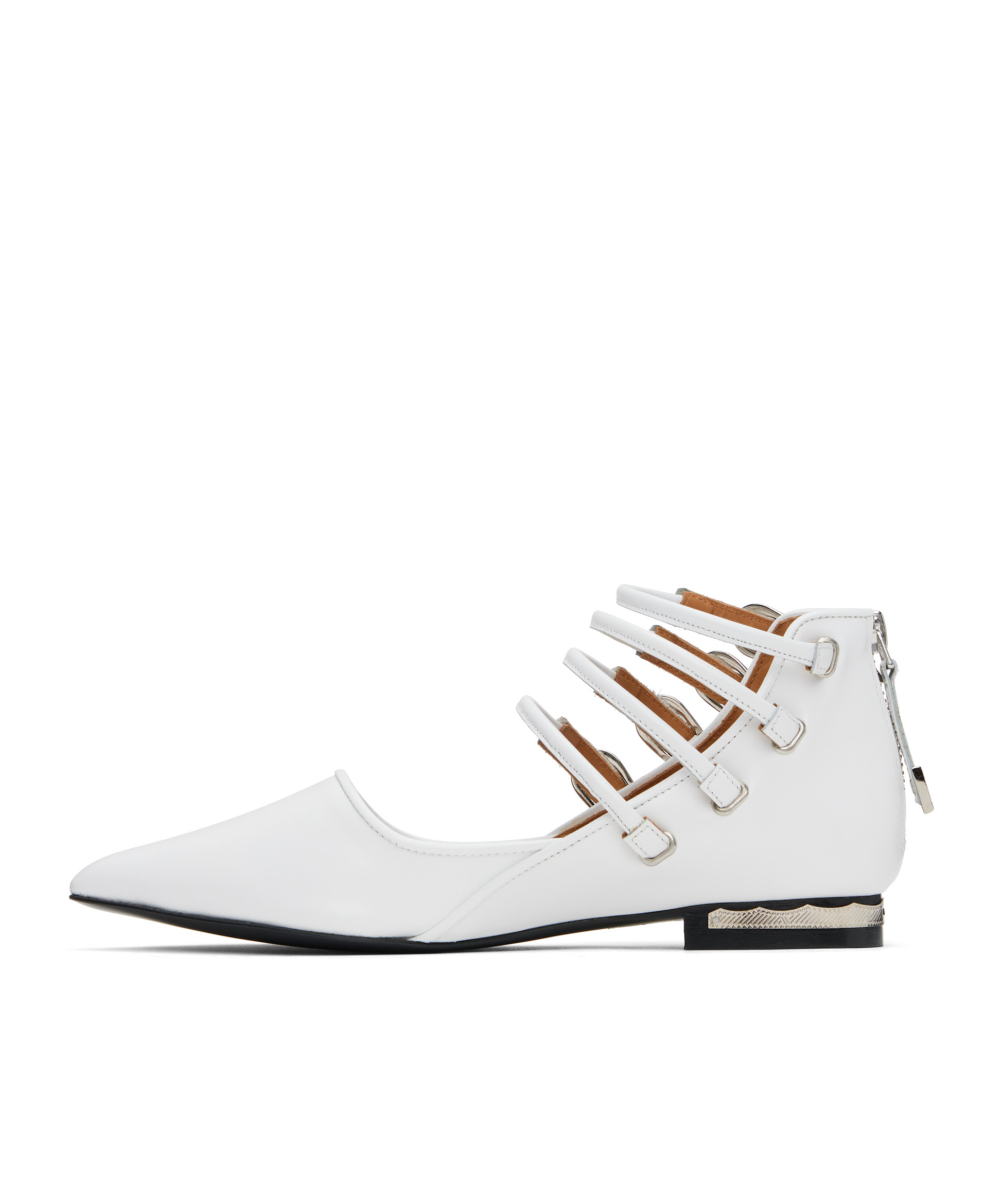 Shop Toga Polido Multi Strap Ballerina Flats In White