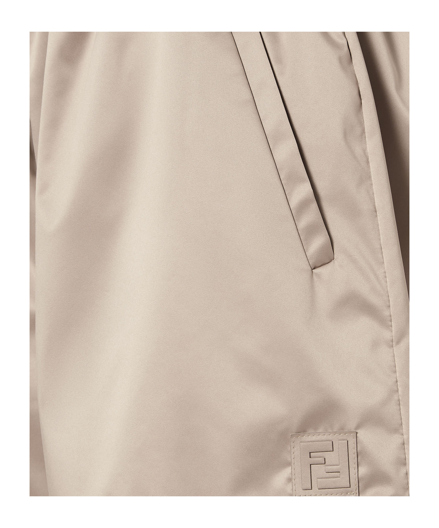 Fendi Technical Silk Shorts In Nude