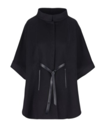 Loro Piana Belted Leather-trimmed Cashmere Cape In Black
