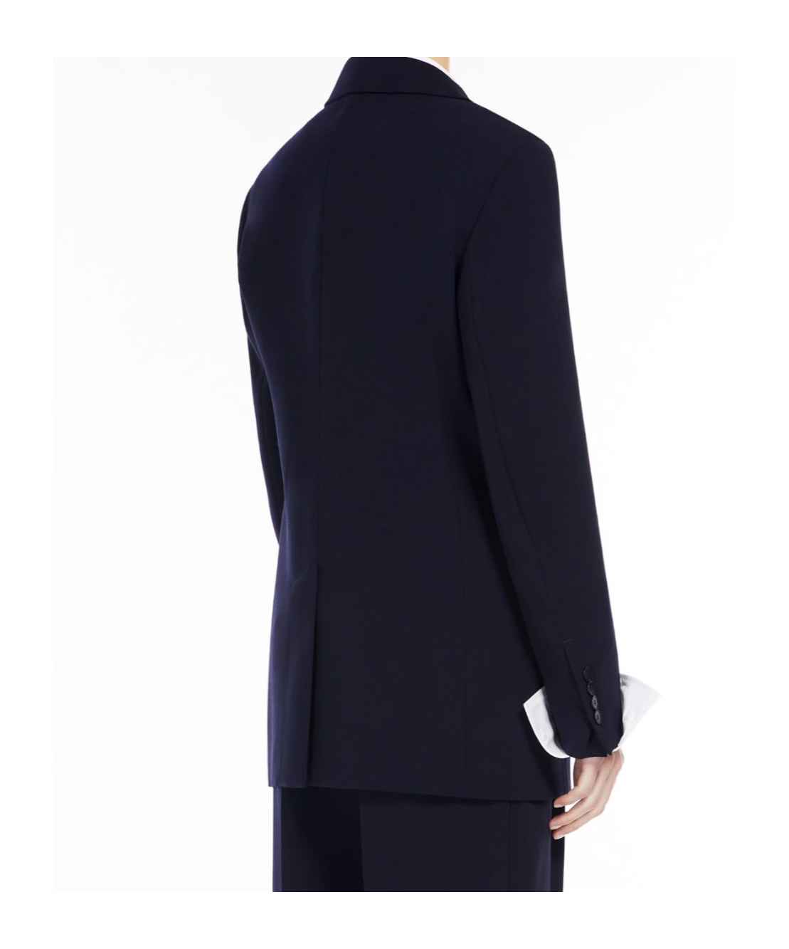 Max Mara Long-sleeved Wool Suit Coat In Black