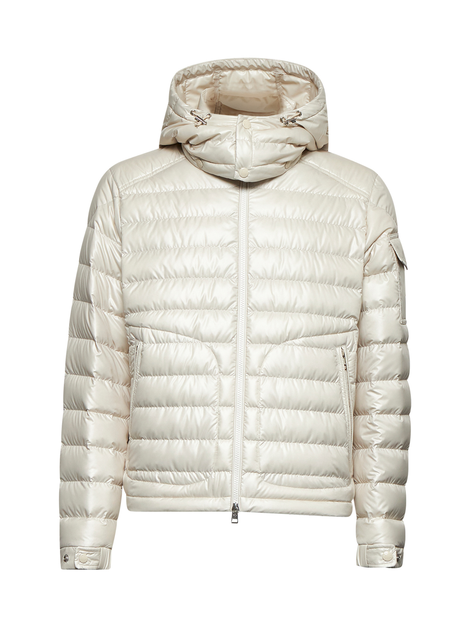 Moncler Ivory Lauros Short Hooded Down Jacket In White