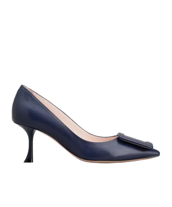 Roger Vivier Viv In The City Leather Buckle Pumps In Black