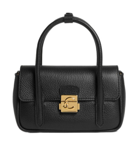 Coccinelle Leather Mini Handbag Structured Silhouette In Black