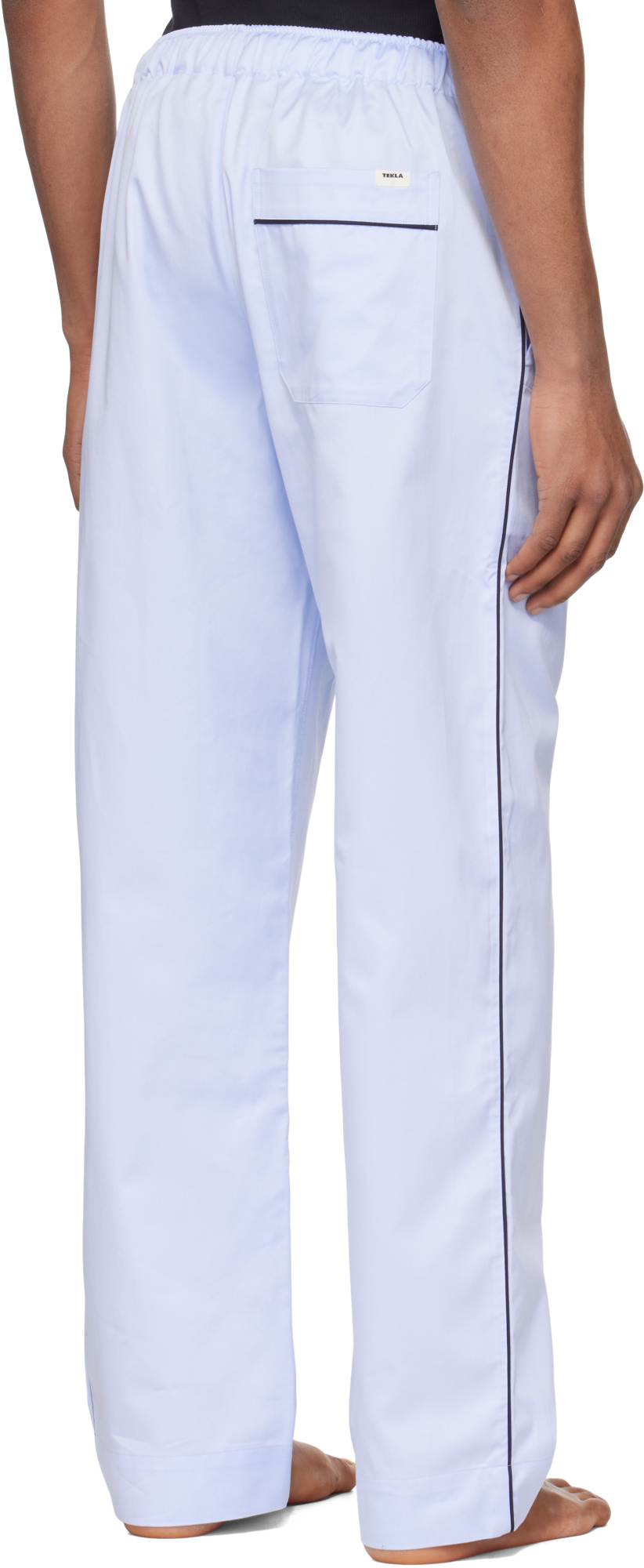 Tekla Blue Sateen Pyjama Pants In Blue