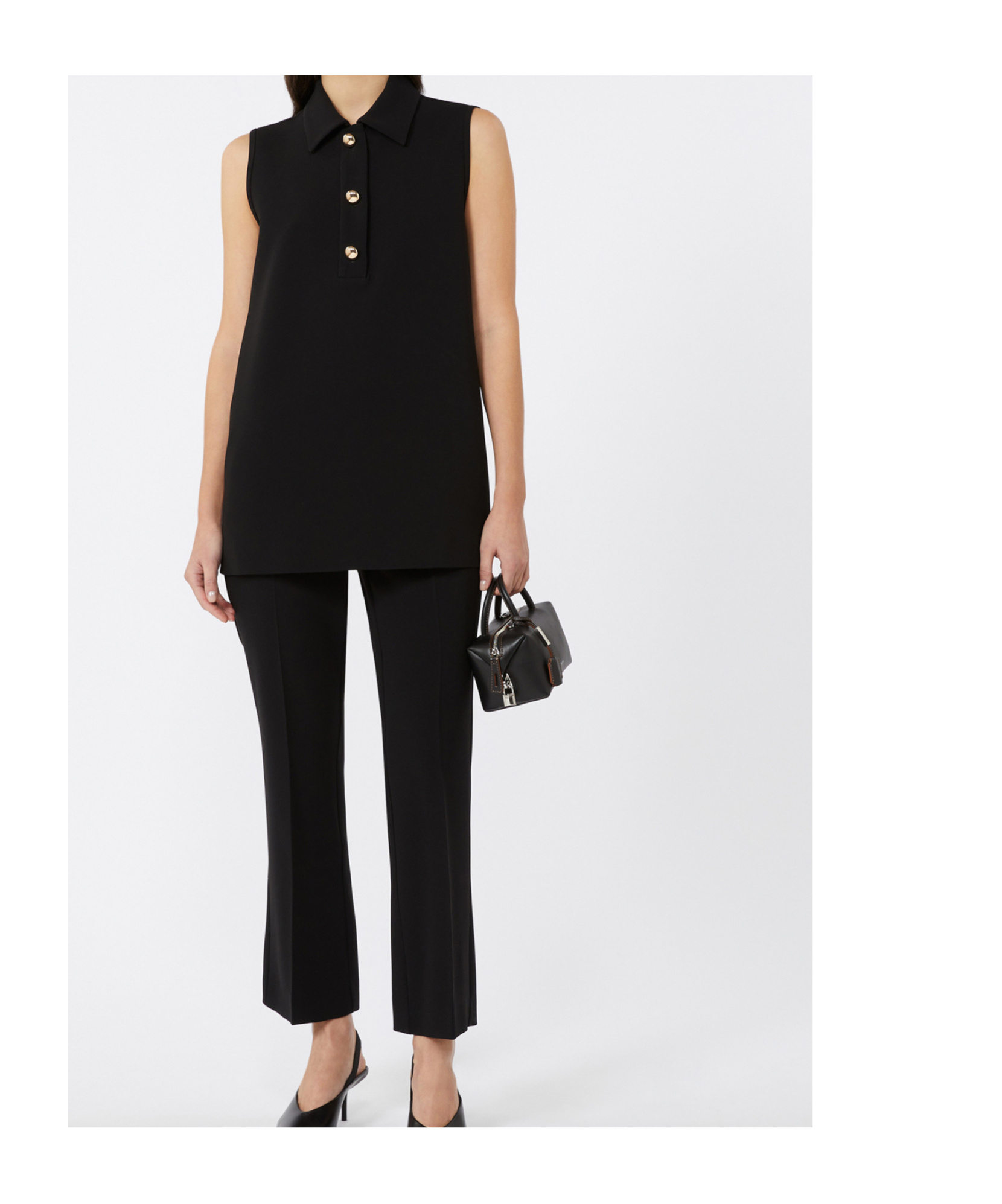 Max Mara Okra Long Trouser Black In Black