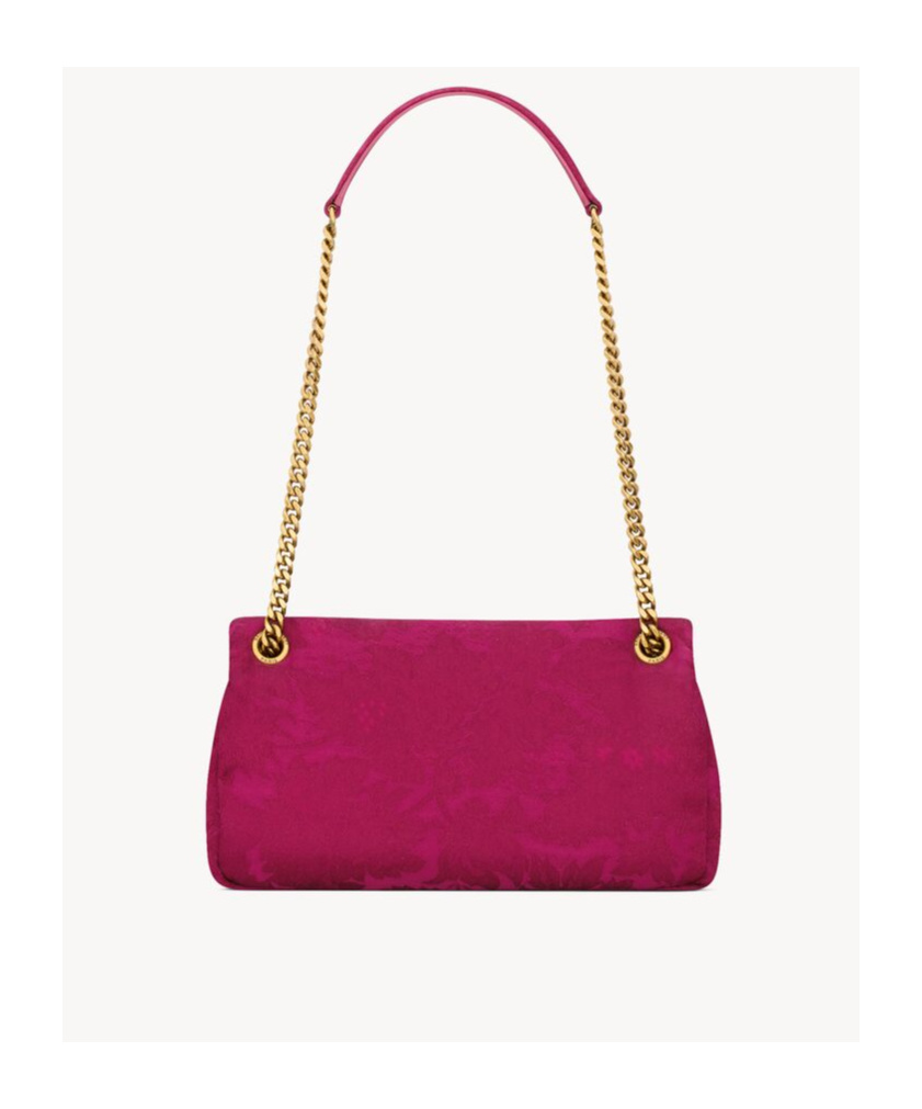 Saint Laurent Calypso Small In Jacquard In Red Berries