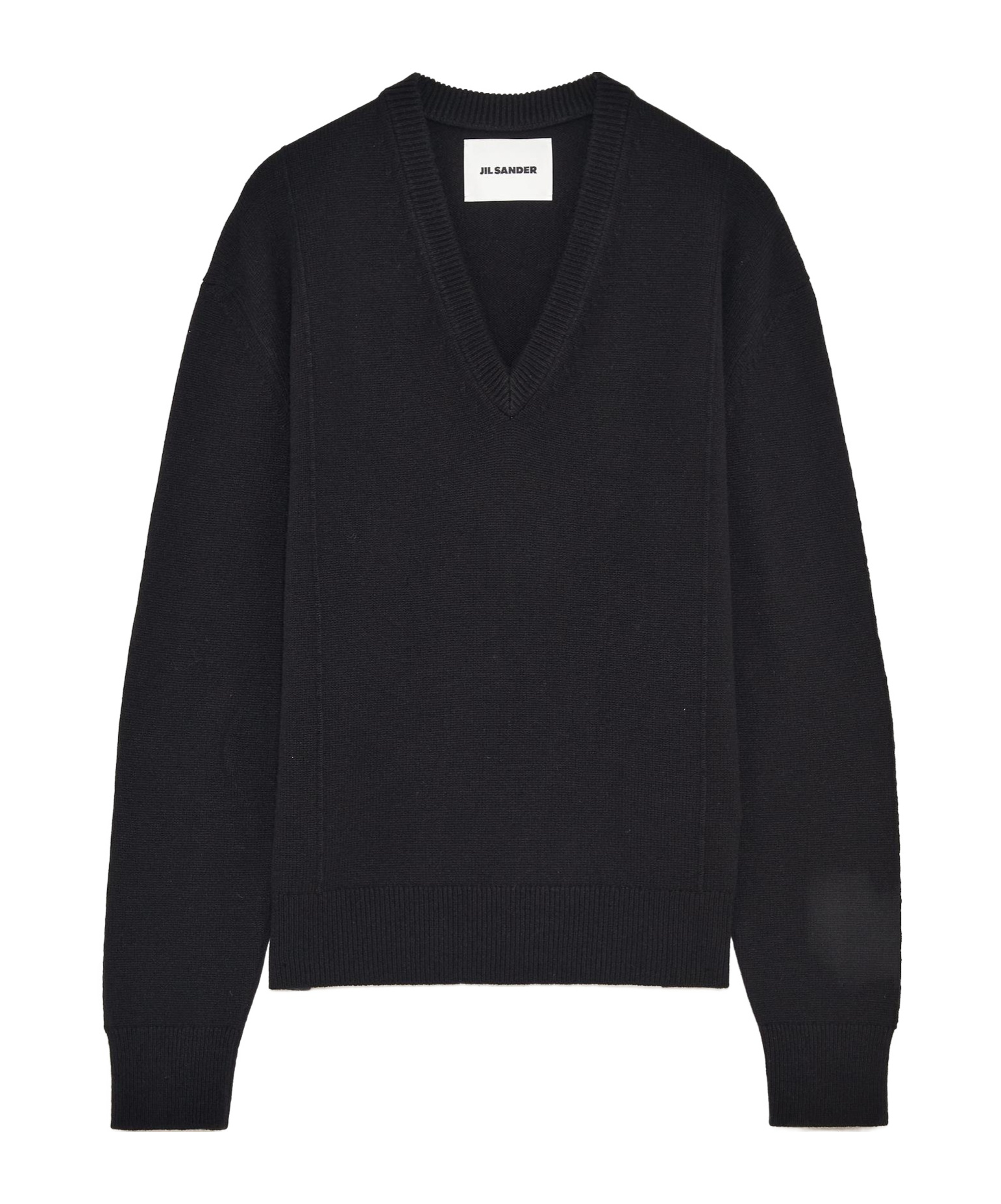 Jil Sander V-neck Cashmere Sweater In Black