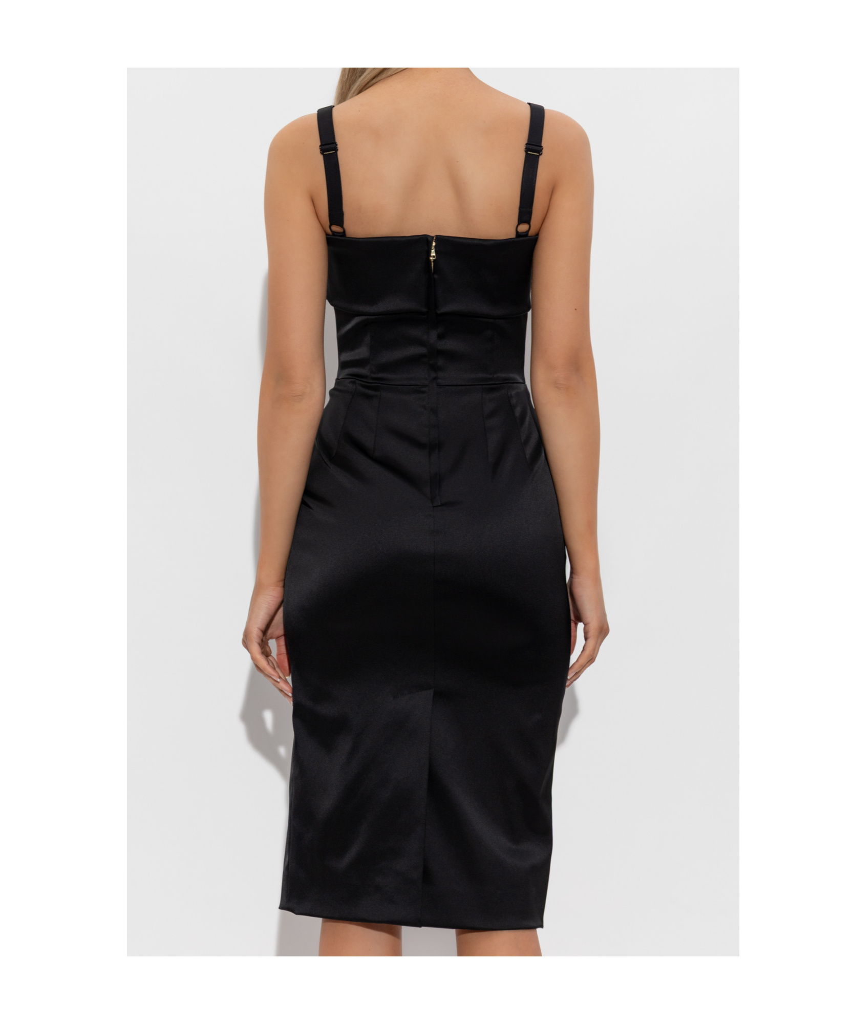 Dolce & Gabbana Satin Strap Dress In Black