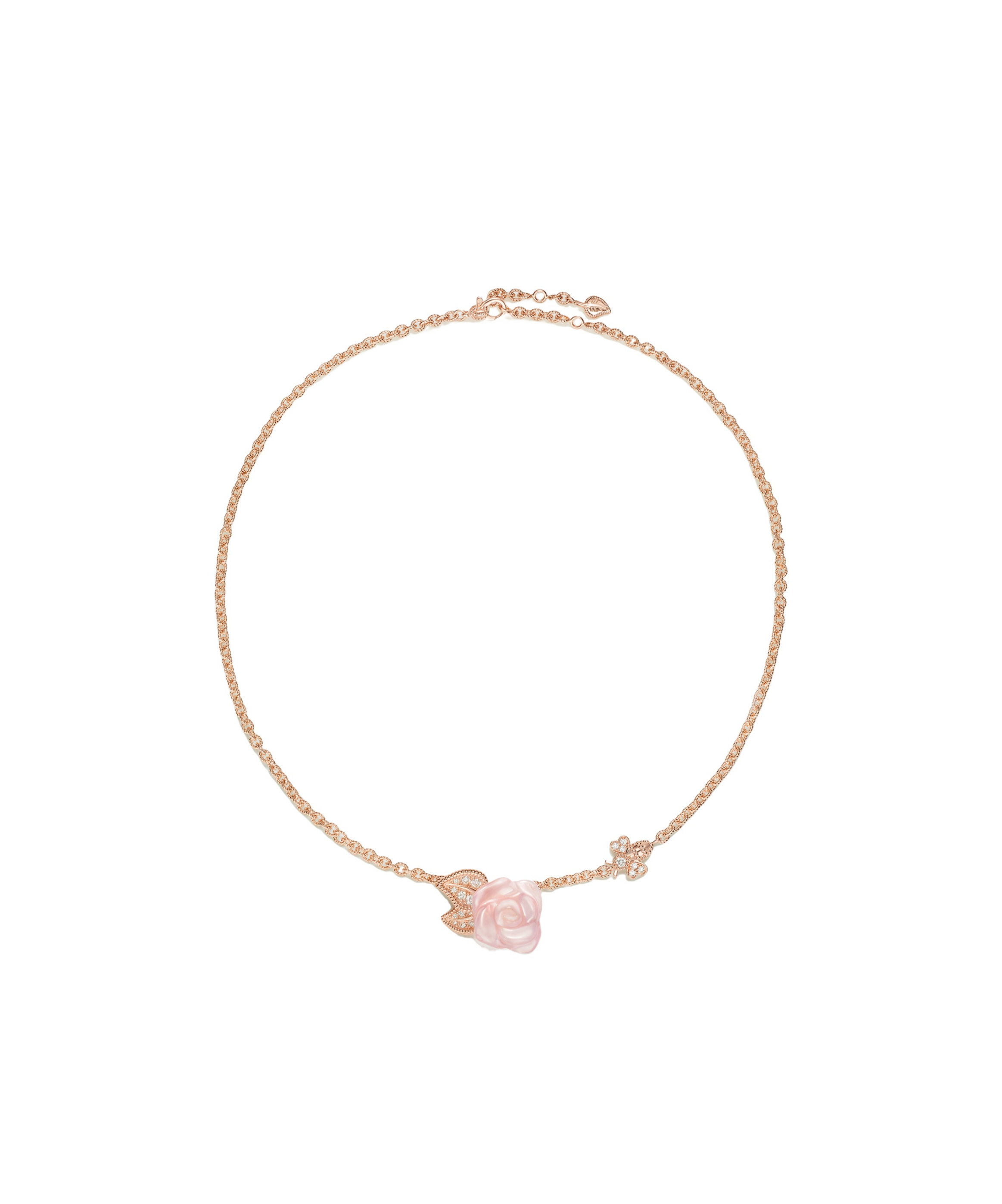 Dior Rose Necklace In Gold