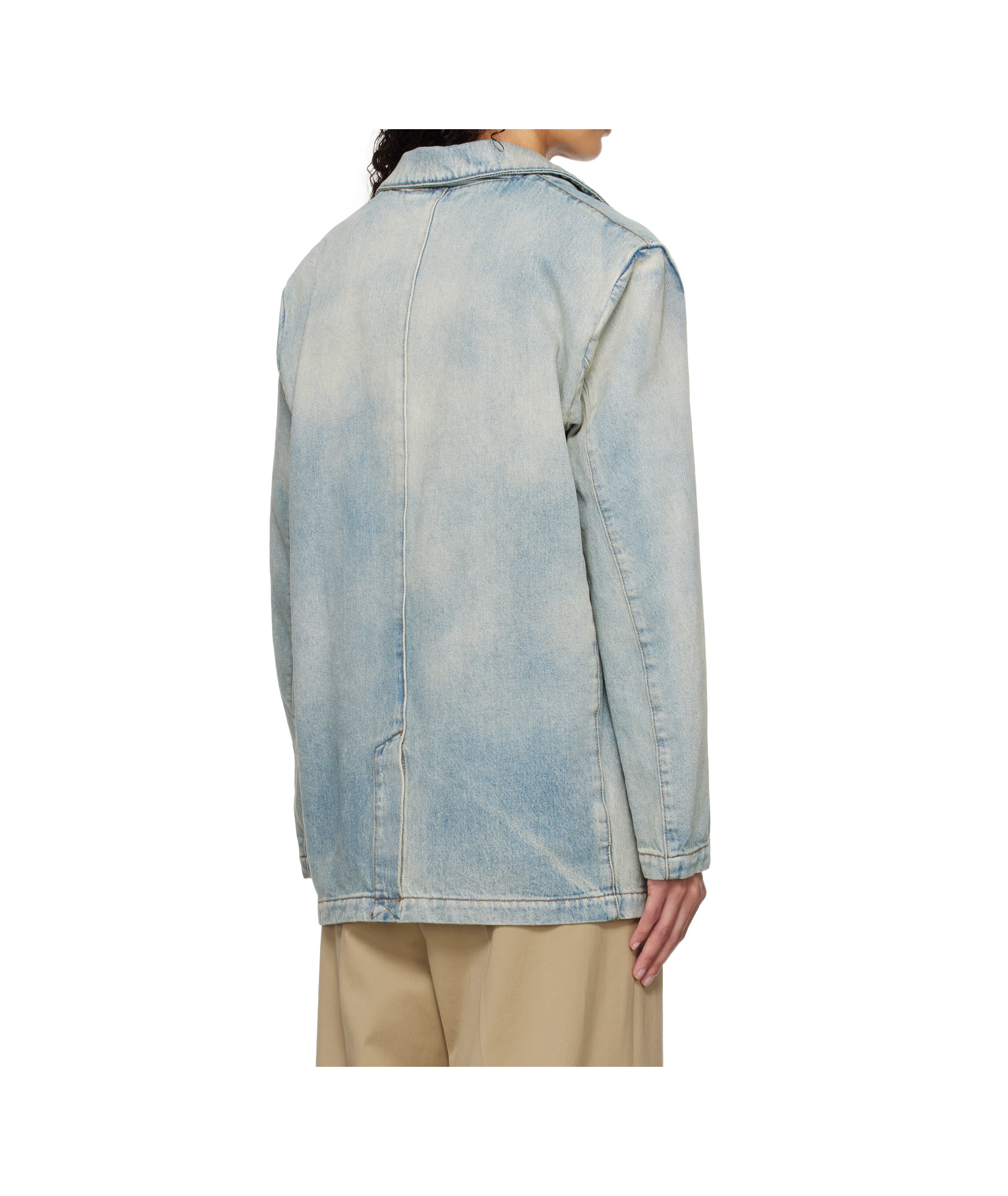 Msgm Blue Faded Denim Jacket In Light Blue