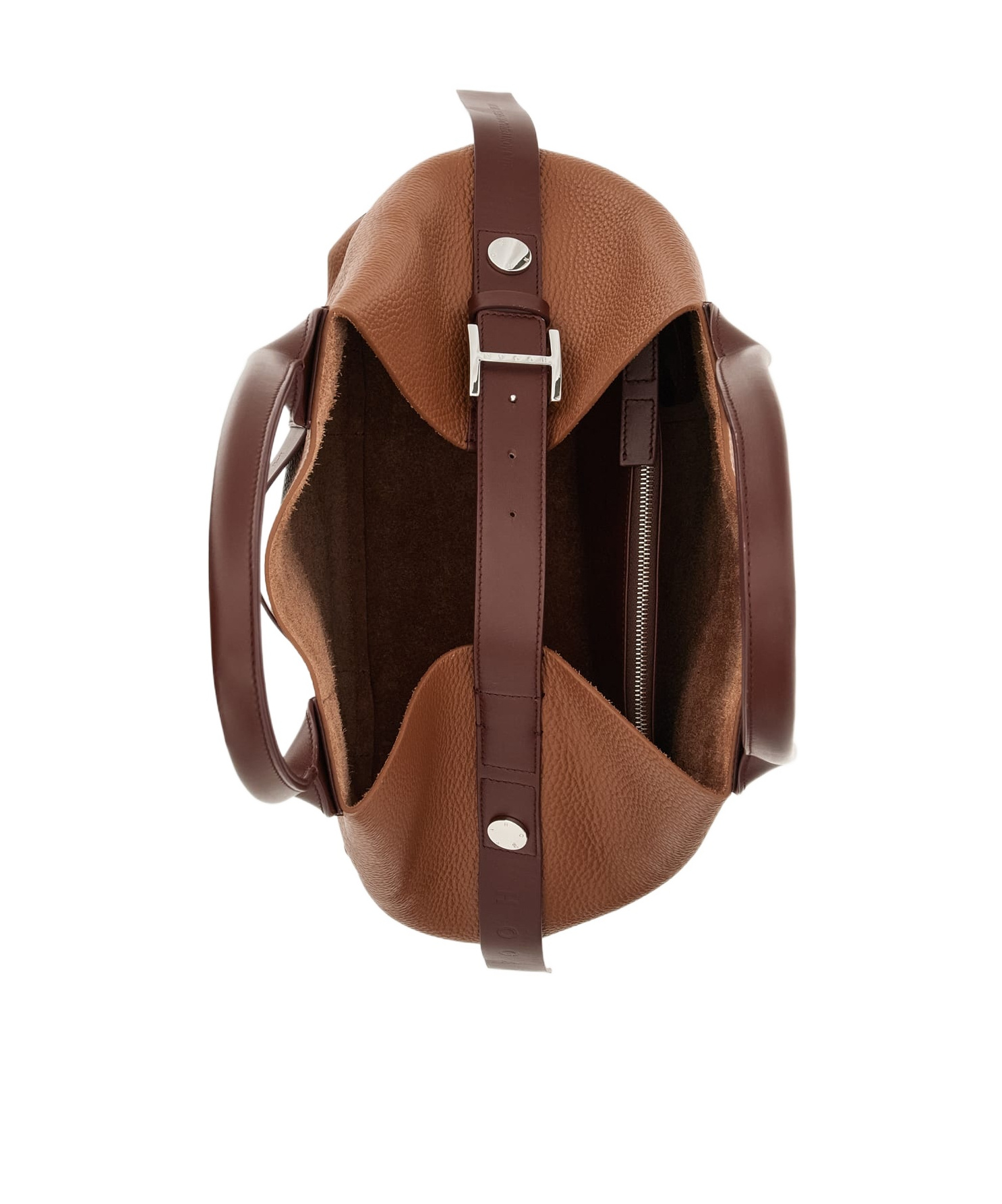 Hogan Structured Medium Shoulder Bag With Contrast Panels In Brown