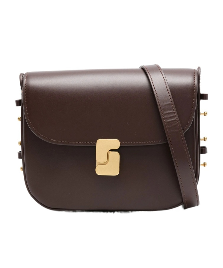 Soeur Womens Marron Fonce Bell Very Mini Patent-leather Cross Body Bag In Brown