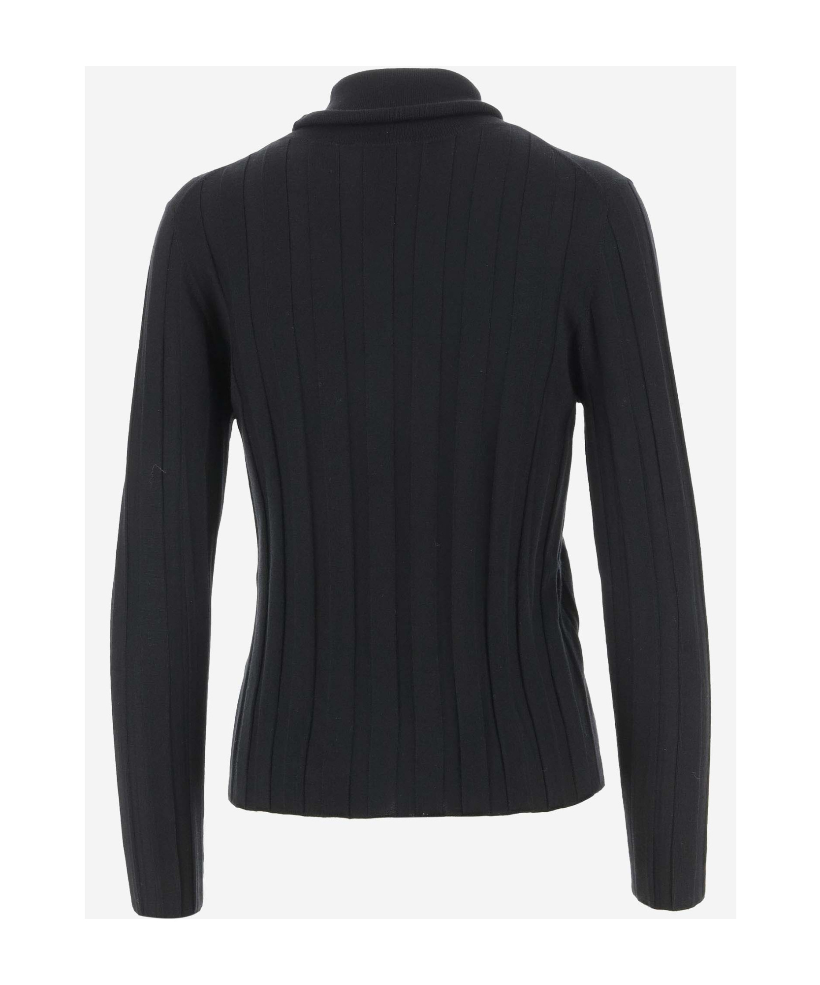 Allude Black Wool Pullover Sweaters In Black