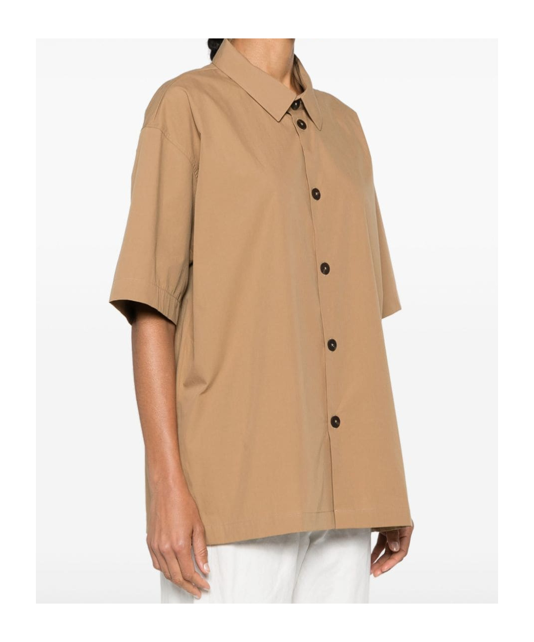 Studio Nicholson Collared Cotton Poplin Shirt In Nude