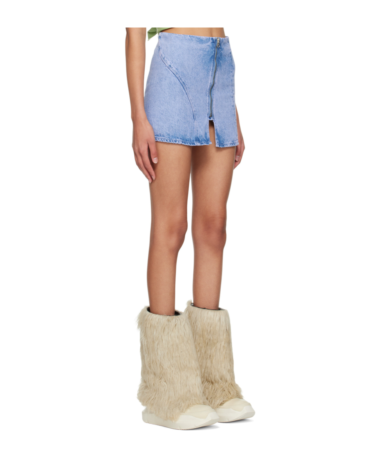 Avavav Ssense Exclusive Purple Denim Miniskirt In Blue