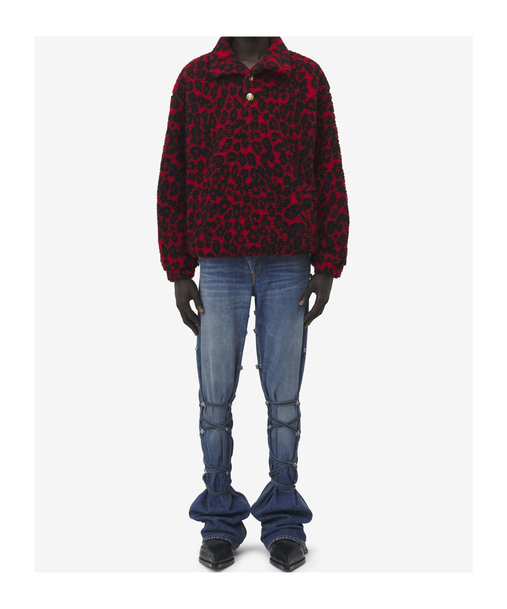 Alexander Mcqueen Leopard Print Fleece Jacket Jackets In Black