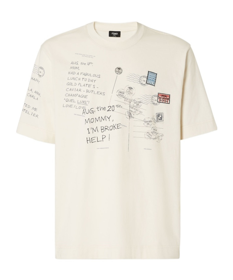 Fendi White Cotton T-shirt