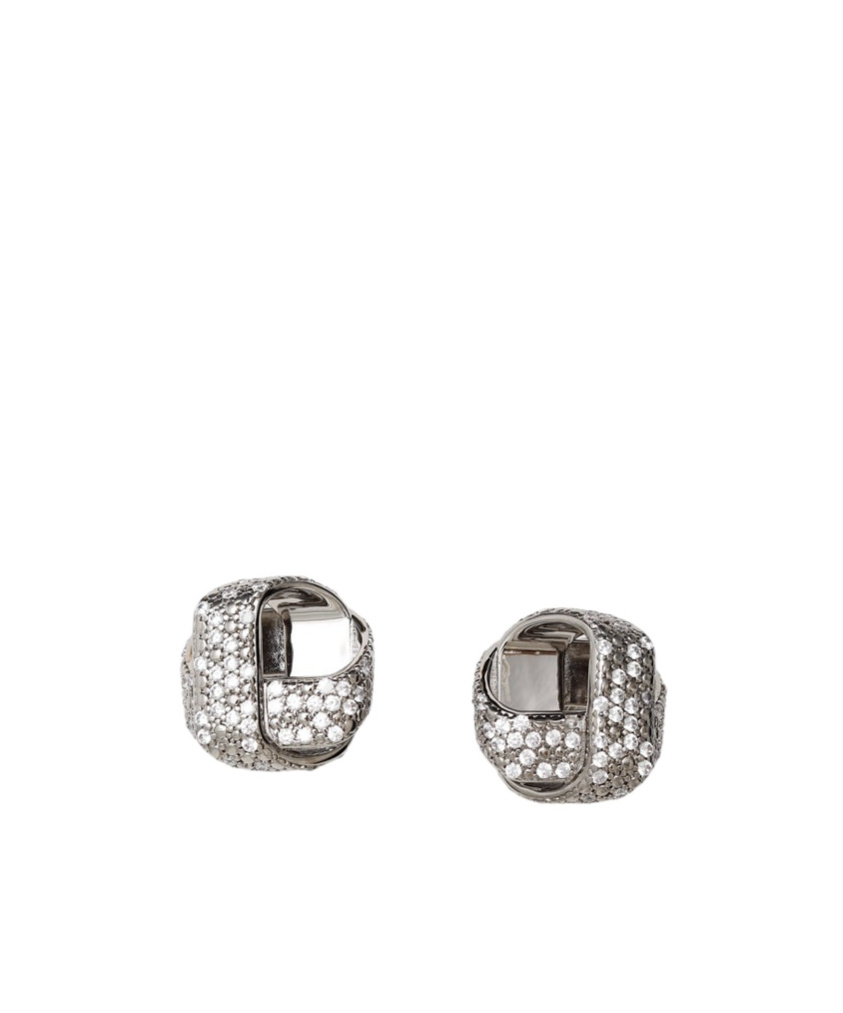 Jil Sander Knot Earrings In Gray
