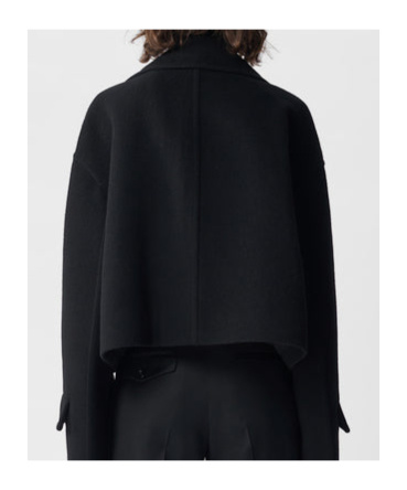 Ann Demeulemeester Double Breasted High Comfort Short Caban Bea In Black